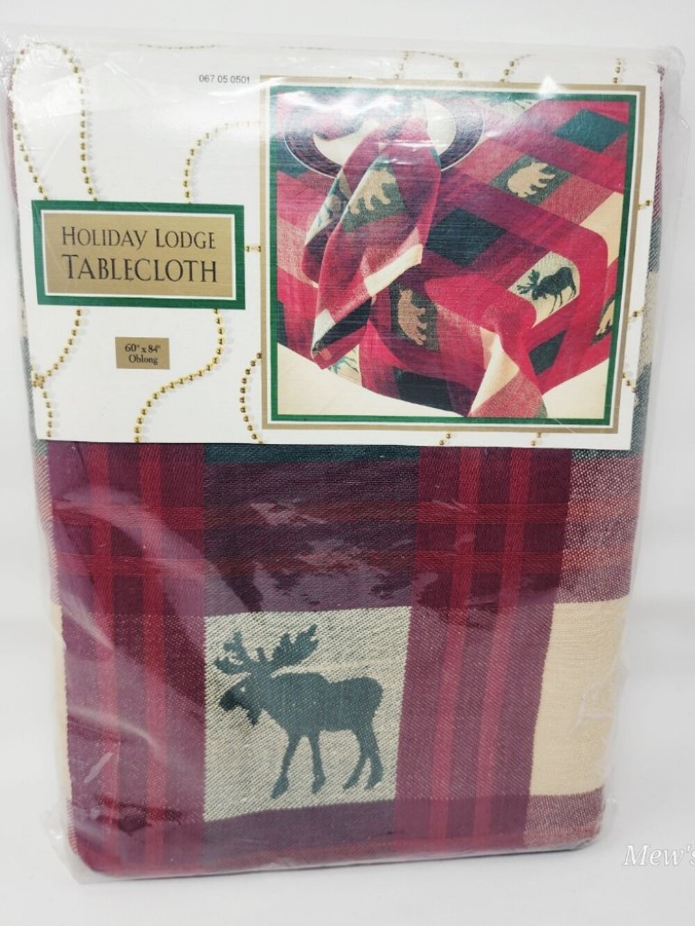 Vintage Tablecloth Holiday Lodge Moose 60" x 84" Oblong by Dayton Hudso